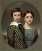 Samuel Lancaster Gerry John Oscar Kent and His Sister, Sarah Eliza Kent. USA oil painting reproduction